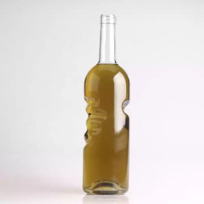 Empty Shaped Bottle 700ml 750ml Transparent Liquor Glass Bottle Sale For Wholesale
