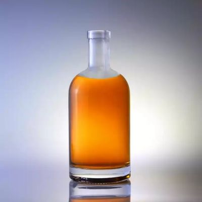 Best-selling Thick Bottom 750ml 500ml Whisky Glass Bottle Flint Transparent Round Sample Bottle