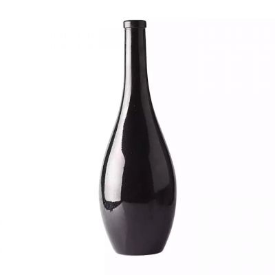 Unique Design 750ml Empty Black Bottle With Cork Mouth 750ml Spray Glass Bottle For Wholesale