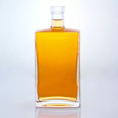 Wholesale Transparent 750ml Glass Bottle Square Shape Bottle For Gin