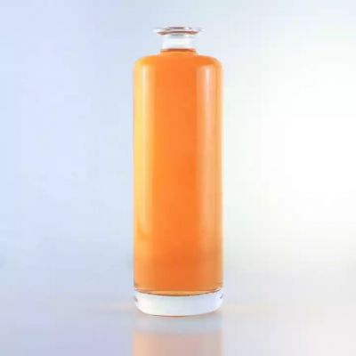 Hot Sale Cylinder Shaped 75cl Glass Bottle In Brazil Transparent Glass Bottle With Stoppers