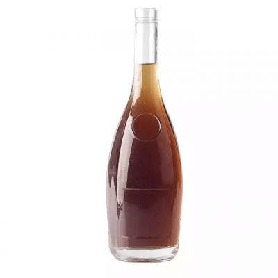 Manufacturer 375ml Custom Logo Embossed Tear Drop Shaped Gin Rum Glass Bottle With Corks