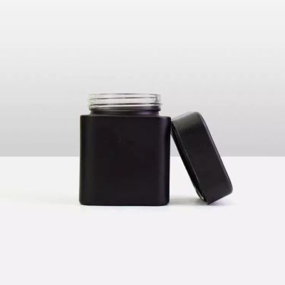 Wholesale Clear Essential Oil Custom Power Wide Mouth Shaped Square 2oz 3oz 4 Ounce Child Proof Square Glass Jars Square Jars