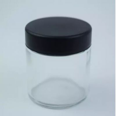 Custom Logo 2oz 3oz 4oz 5oz 8oz 10oz Child Resistant Straight Sided Flower Packaging Clear Glass Jar with Lid