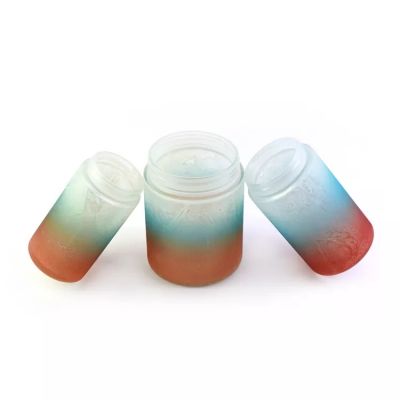 1oz 2oz 3oz 4 Ounce 5oz Dry Storage Spray Straight Wall Wide Mouth Frosted Blue Child Resistant Round Top Shelf Glass Jar