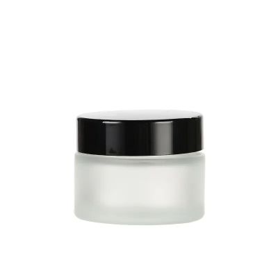 Custom luxury glass container 5g 10g 15g 20g 30g 50g 100g plastic lid white matte frosted cosmetic jar for skin eye cream
