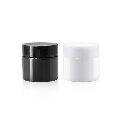 Raw black material Glass Jars Cosmetic packaging 90ml white porcelain glass bottles
