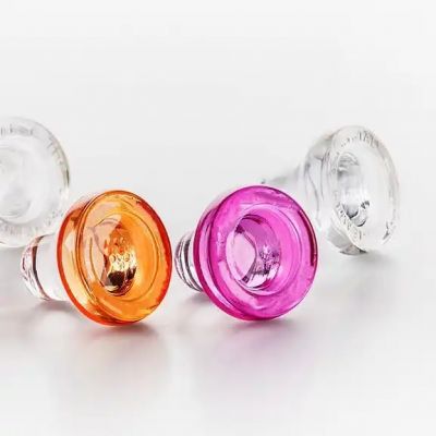 Customized Wine Vodka Gin Oil Vinolok Glass Caps Colorful 19.5 21.5 22.5 mm Liquor Glass Cork Cap Closure
