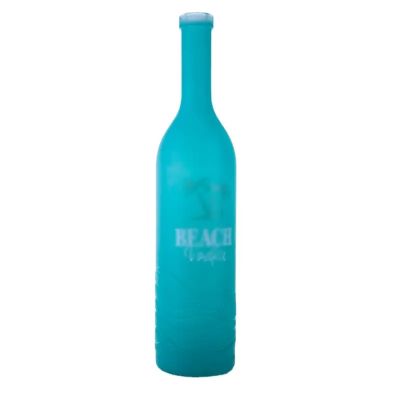 customized color 750ml fancy embossed round spirit bottle vodka bottle with cork cap
