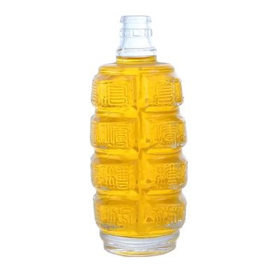 Guaranteed quality 500ml clear irregular shape vodka rum liquor glass bottle with cork