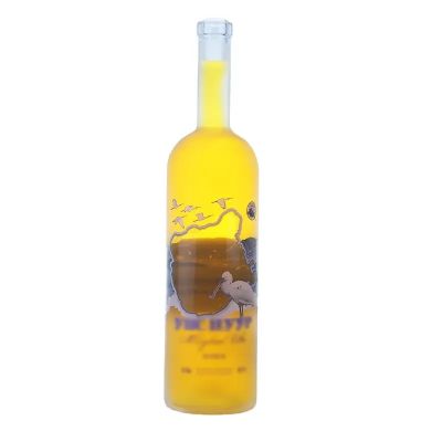 Best selling fancy 700ml 750ml whiskey vodka tequila rum liquor glass bottle with cork cap