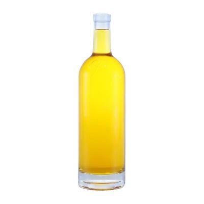 0.7L embossed glass best grain spirit bottle vodka glass bottle with cork cap