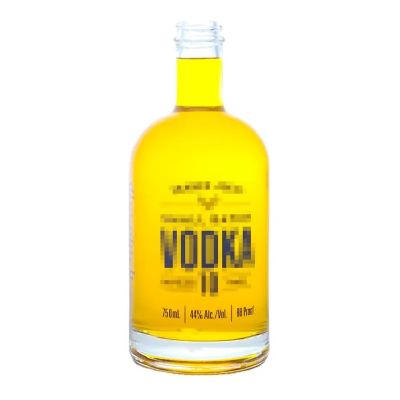 Classic high quality vodka bottle round 700ml 750ml glass bottle with cork cap