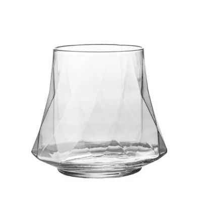 Creative 265ml lead-free diamond shape glass bar cocktail cup diamond glasses
