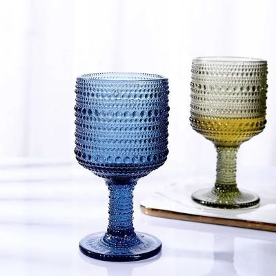 Wholesale Novelty Fancy Colored Wine Glasses Beads Glass Goblets