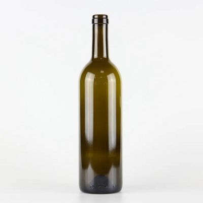 Antique green classic empty bordeaux wine glass bottle 750ml