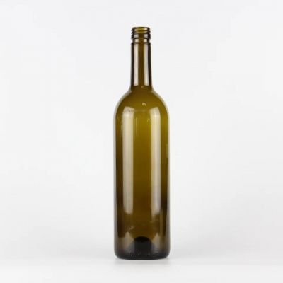 750ml bordeaux shape empty wine bottle with screw sealing