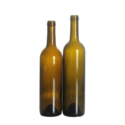 High end custom dark green bordeaux Red wine glass bottle