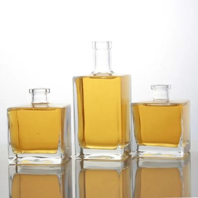 500ml square shape high quality whisky gin vodka tequila spirit glass bottle