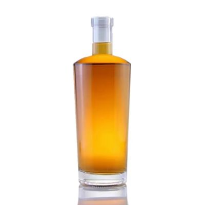 Wholesale Fancy 500ml 700ml 750ml Flint Heavy Base Cork Bar Top Round Empty Gin Rum Spirit Vodka Glass Bottle