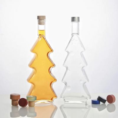 500ml Christmas Tree-Shaped Vodka Alcohol Beverage Tequila Bottle Liquor Whisky Bourbon Vodka Gin Glass Bottle