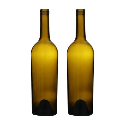 High quality 750ml cork top bordeaux wine bottle red wine glass bottle