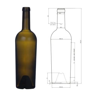 Factory supplier antique green wine bottle empty bordeaux wine glass bottle