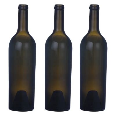 Factory produced high temperature resistance lead free wine glass bottle empty 750ml bordeaux empty wine bottles