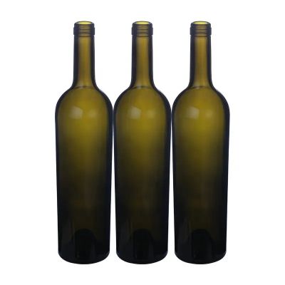 Low price antique green wine bottle empty zinfandels bordeaux glass bottle