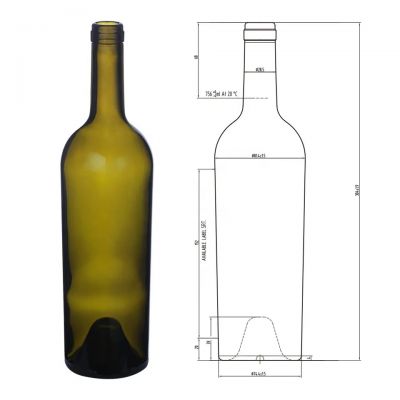 Factory Price Wholesale Empty 750ml Glass Bordeaux Wine Bottle