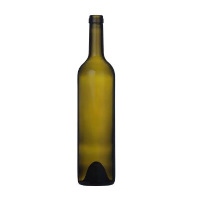 Encore Packaging 750ml Clear Glass Bordeaux Style Wine Bottle Antique Green Empty Wine Bottle