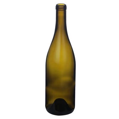 Hot selling 750ml 550g Antique Green Burgundy Glass Red Wine Bottle
