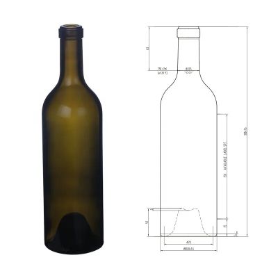 Reasonable price cork finish cabernets bottle 750ml bordeaux red wine bottle