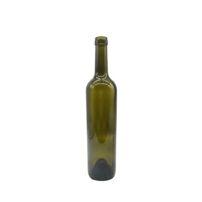 Wholesale product 750ml cork cap glass wine bottle 330H antique green and clear red wine bottles