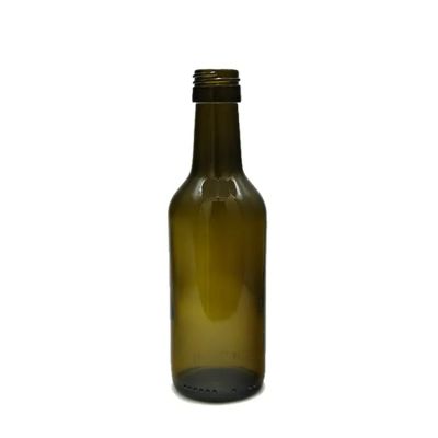 light weight small capacity 187ml antique green short wine glass bottle