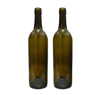 Hot Sale 750ml Empty Screw Cap Green and Clear Wholesale Glass Wine Bottle for Bordeaux Custom
