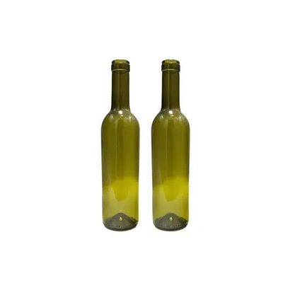 Hot Sale 375ml Empty Round Bordeaux Bottle Wine Wholesale Flint Small Glass Bottles Custom