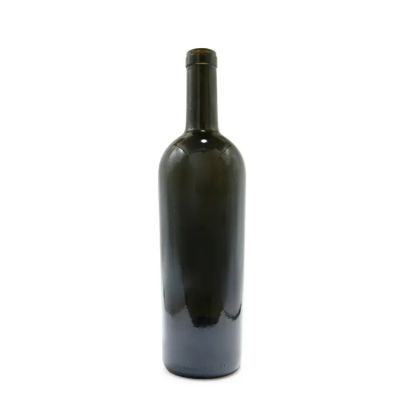 Wholesale heavy wall thickness 750ml green color glass bottles for wine