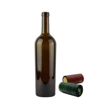 Best selling China's dark green bordeaux red wine glass bottles with low price