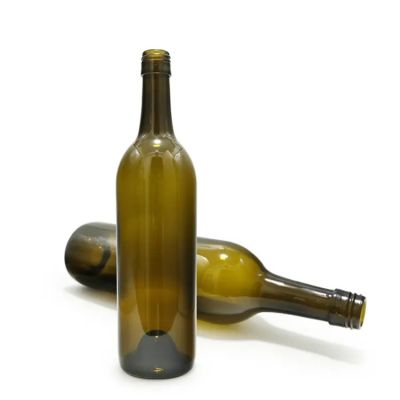 750ml cork top bordeaux glass wine bottle with screw cap 