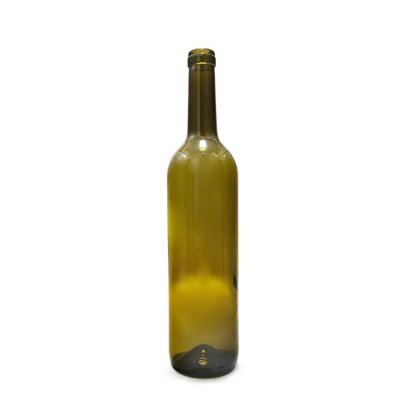 Bordeaux shape 750ml 323H dark green glass wine bottles 