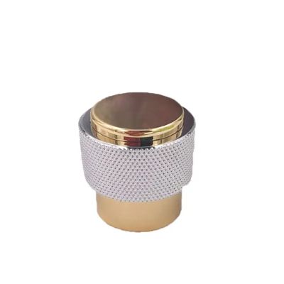 Hot Sell Manufacturer Custom black round abs cap perfume bottle zamac gold caps