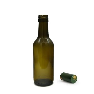 empty mini 187ml burgundy wine bottle screw top stock antique green cork