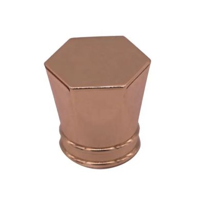 Gold Color Pentagon Metal Zamac Cap Zinc Alloy Perfume Caps For FEA 15 Glass Bottle