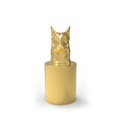 Best sale China factory wholesale custom logo perfume bottle cap dog shape perfume caps for FEA15 glass bottle