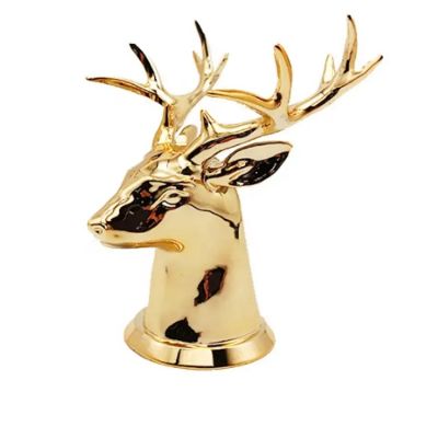 Deer-shaped zamac perfume lid perfume bottle caps manufacturers for Glass Bottle FEA15 in golden shape