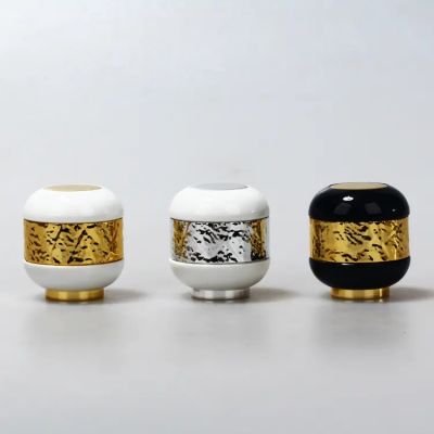 Wholesale High quality perfume AL caps Luxury Best Sale Perfume Cap aluminum round plastic cap with silver gold ring