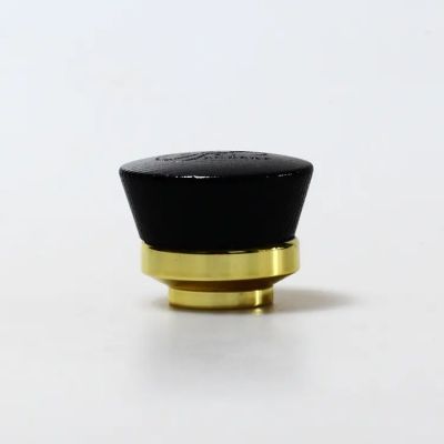 Wholesale High quality perfume ABS caps Luxury Best Sale round shape Wooden Perfume Cap with gol ABS hot sale cap