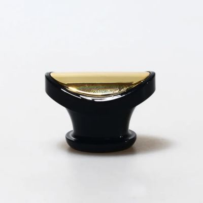 Factory OEM Perfume Bottle Caps Nice design perfume bottle lids ABS material hot selling customized black with gold top caps