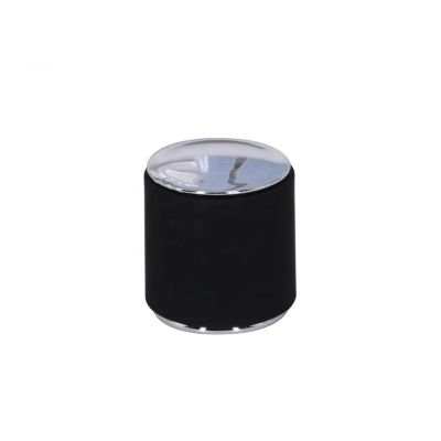 Custom 15Mm Cylinder Shiny Silver Black Round Screw Lid Perfume Bottle Caps